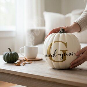 Gourdgeous White Pumpkin Decor